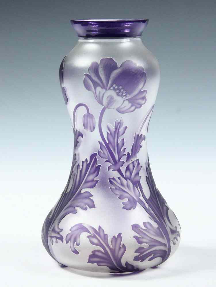 Appraisal: BELGIAN CRYSTAL CAMEO VASE - Val St Lambert gourd form