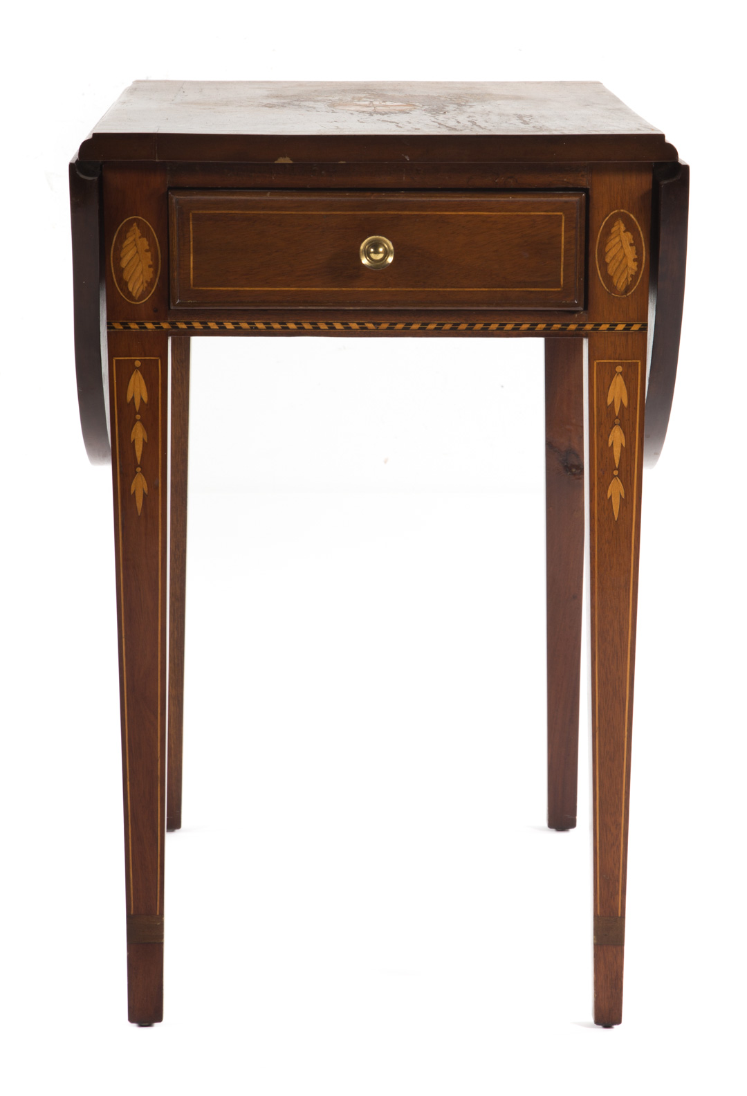 Appraisal: Potthast mahogany Pembroke table in top with two in half