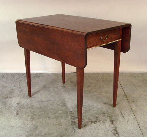 Appraisal: Federal style walnut pembroke table h w l