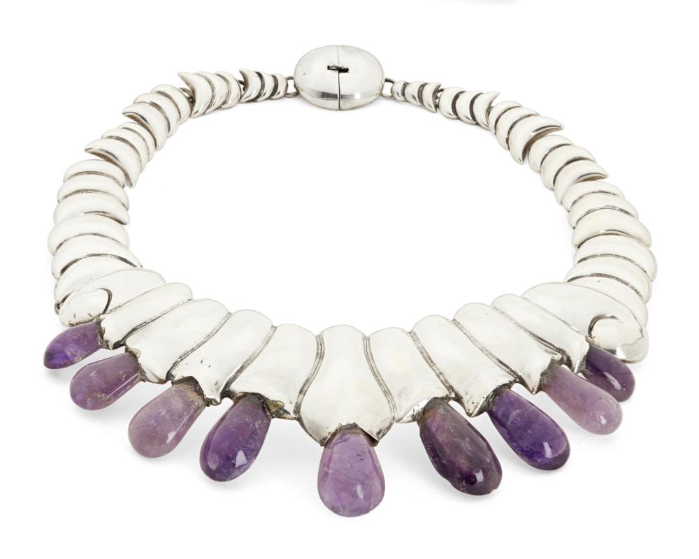 Appraisal: An Antonio Pineda silver and amethyst necklace - Taxco Mexico