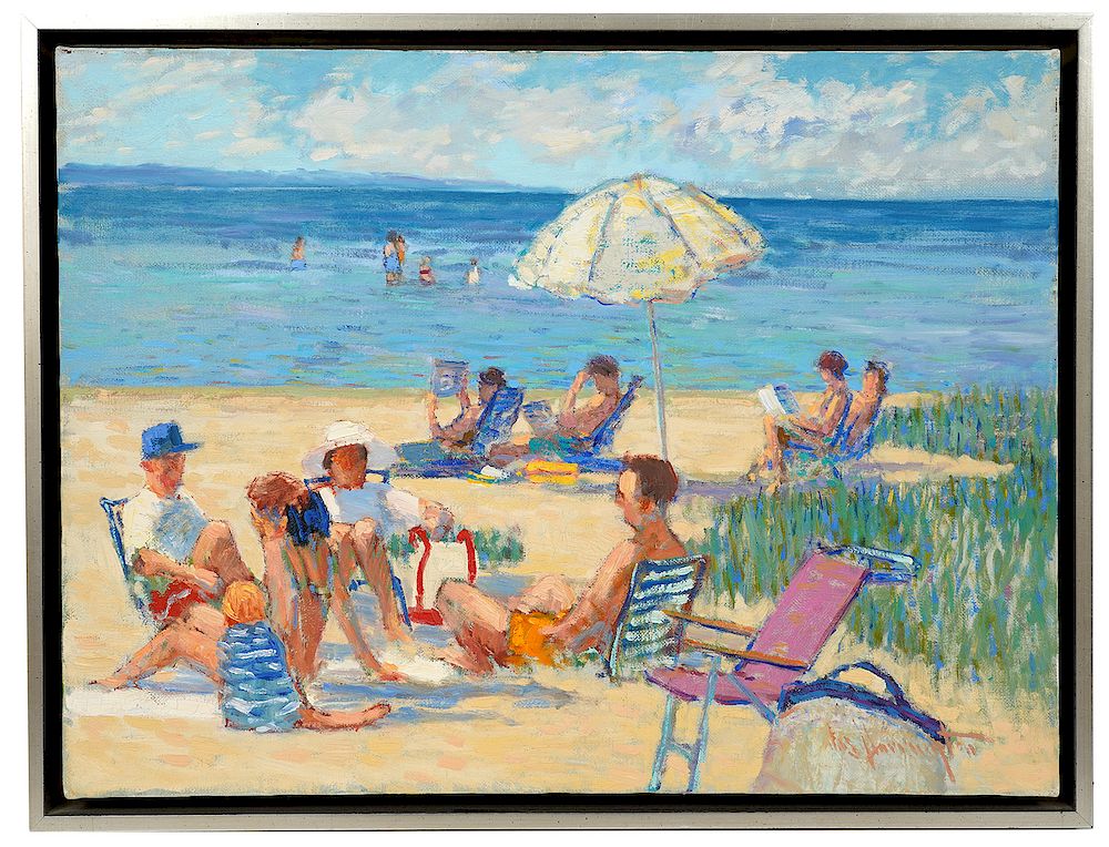 Appraisal: James R Harrington 'Family Beach Day' O C James R