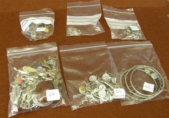 Appraisal: Three standard silver bangles and other items three standard silver