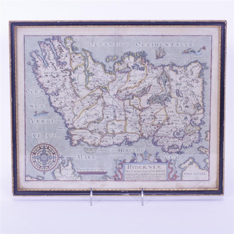 Appraisal: Handcolored Engraving Map of Ireland after Saxton from Camden's Britannia