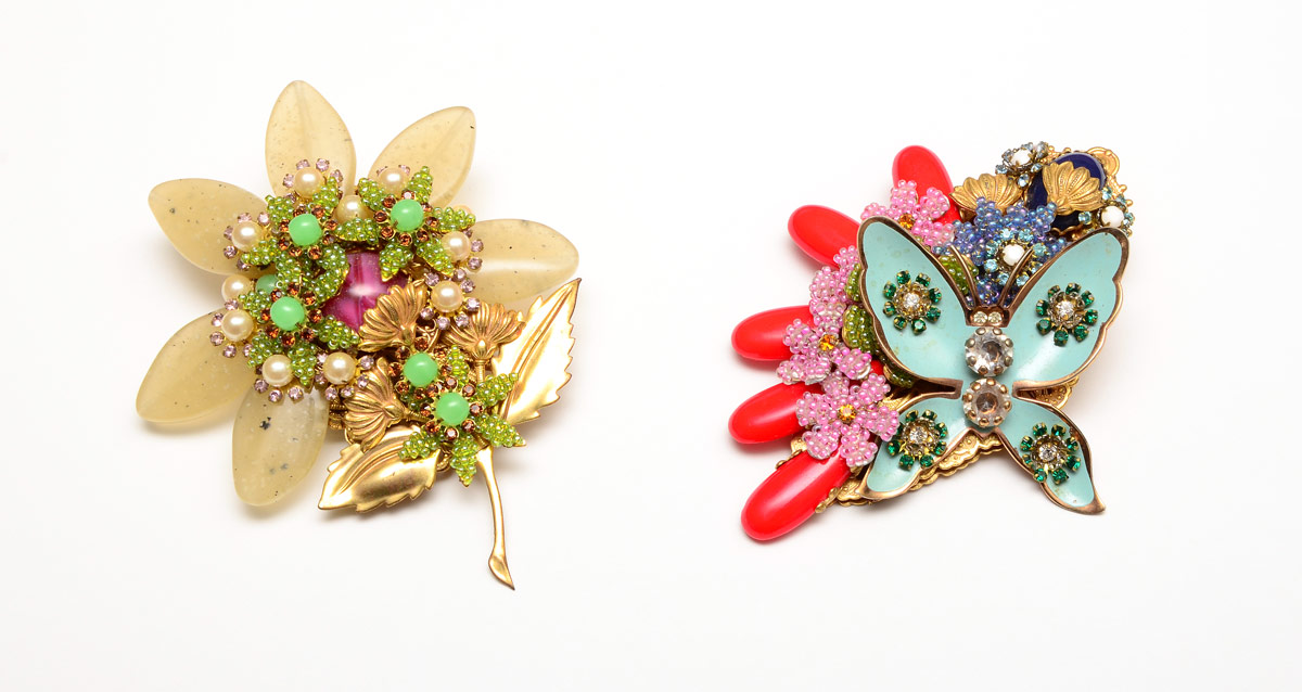 Appraisal: LARGE STANLEY HAGLER BROOCHES Each signed Stanley Hagler NYC Butterfly