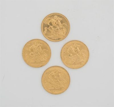 Appraisal: Elizabeth II Gold sovereigns four