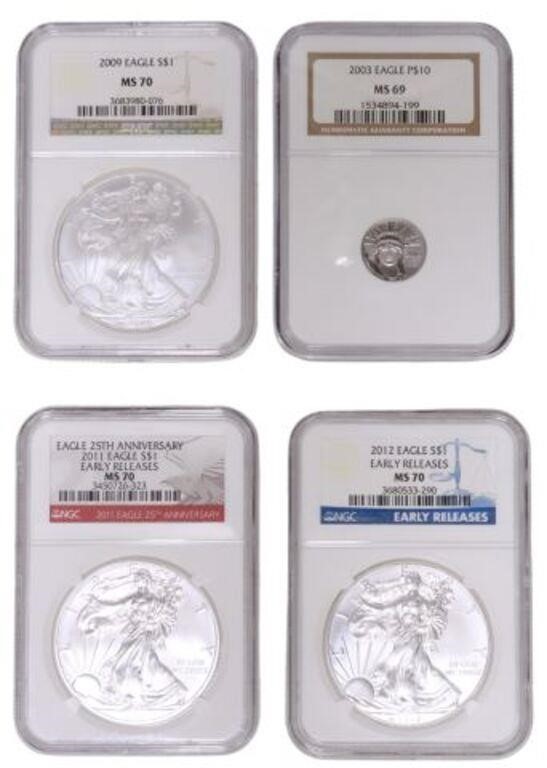 Appraisal: U S Eagle Coins NGC graded house in sealed plastic