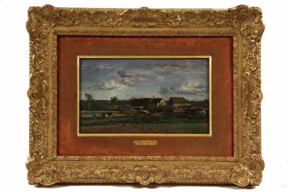 Appraisal: OOP - French Farm with Farmer at Plow by Charles