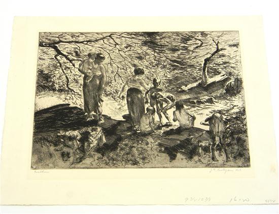 Appraisal: John Edward Costigan American - Bathers c etching depicting women