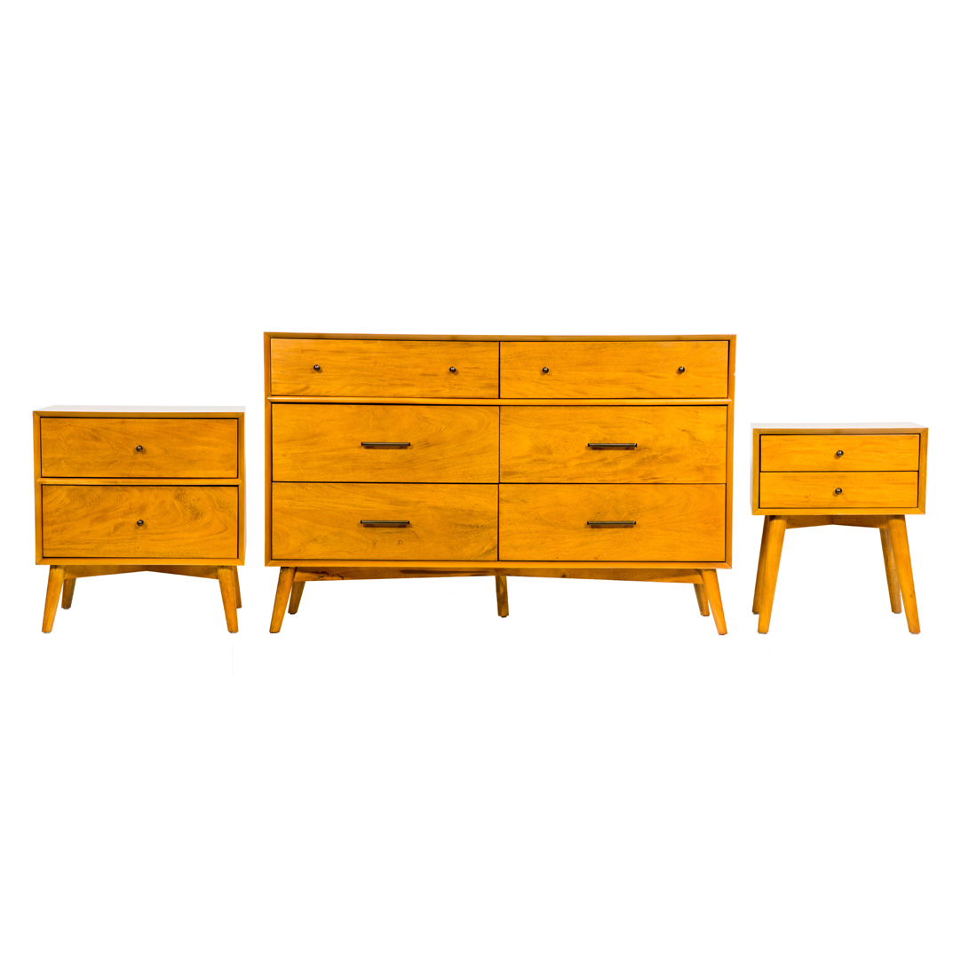 Appraisal: LOT OF A MID-CENTURY STYLE DRESSER AND TWO NIGHTSTANDS Lot