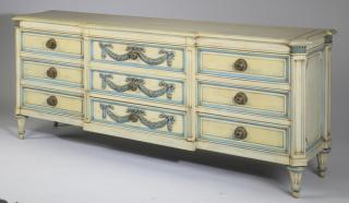 Appraisal: Mid th c paint decorated chest long Mid th century