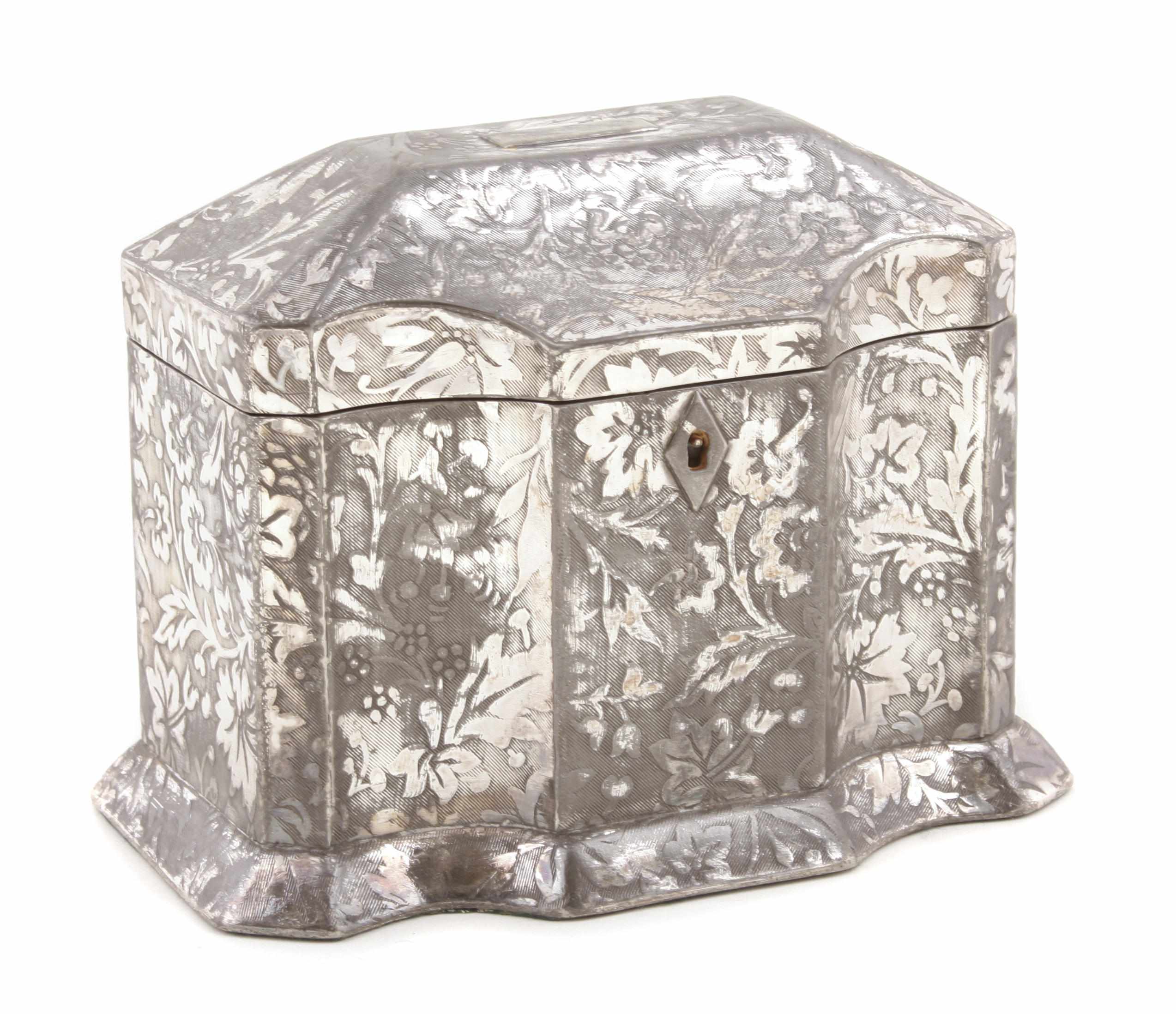 Appraisal: A Victorian silverplated tea caddy height in width in depth