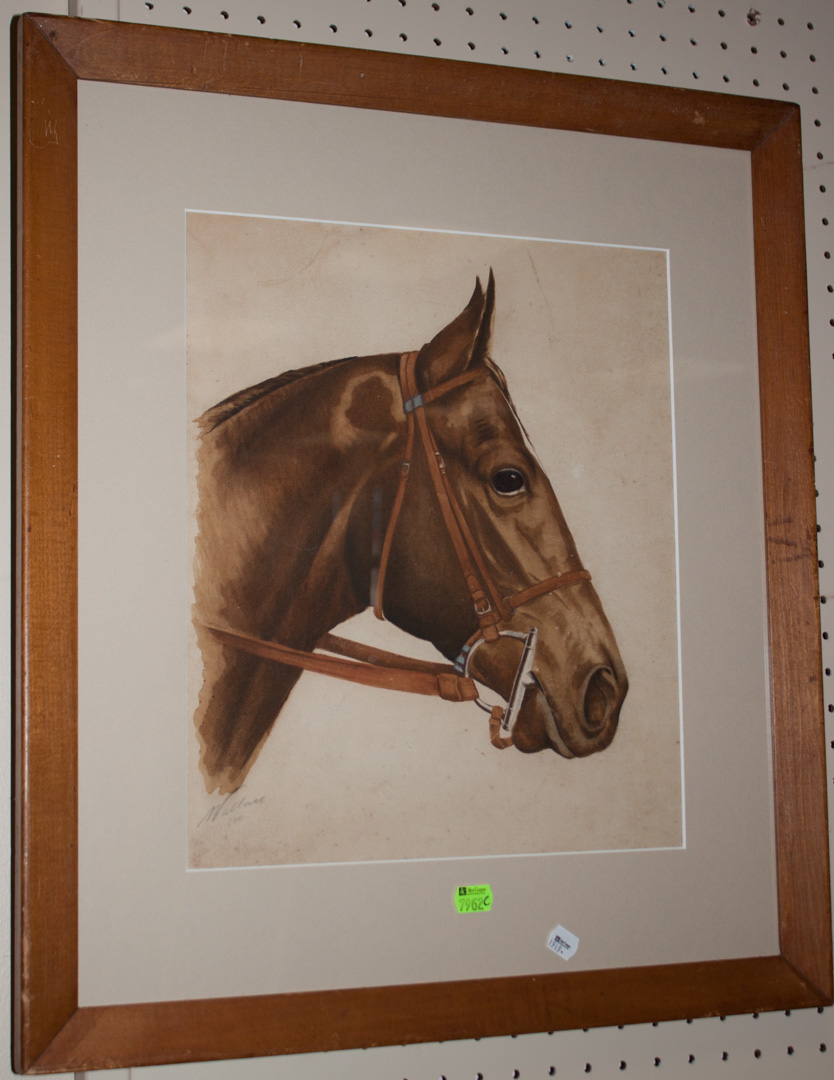 Appraisal: c Framed watercolor of a horse