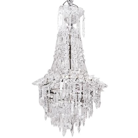 Appraisal: Regency Style Glass Three-Light Chandelier Estimate -