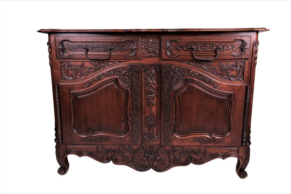 Appraisal: LOUIS XV PROVINCIAL STYLE WALNUT BUFFET th century Condition with