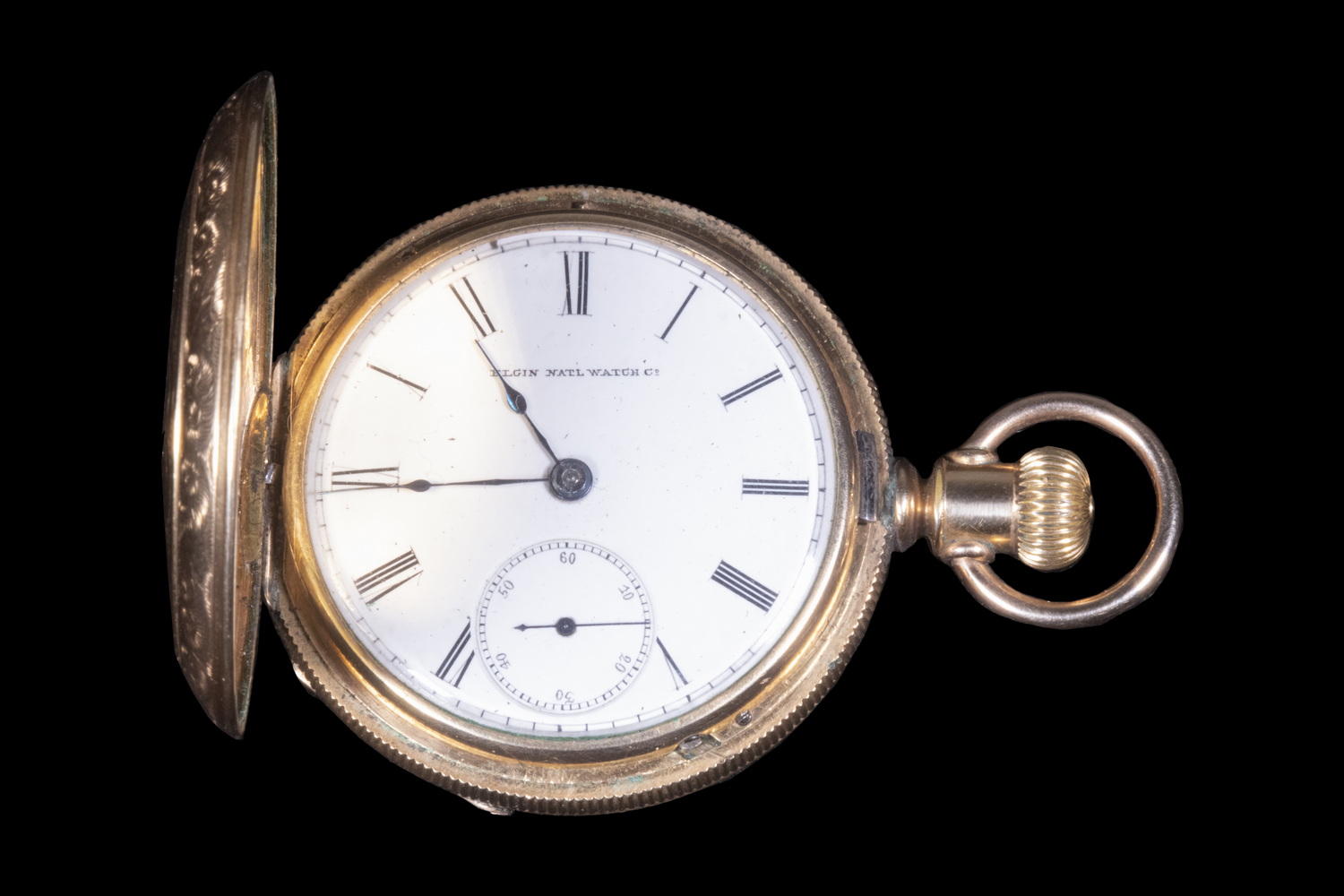 Appraisal: MEN'S SIZE HUNTER CASE POCKETWATCH Heavy gold filled By Elgin