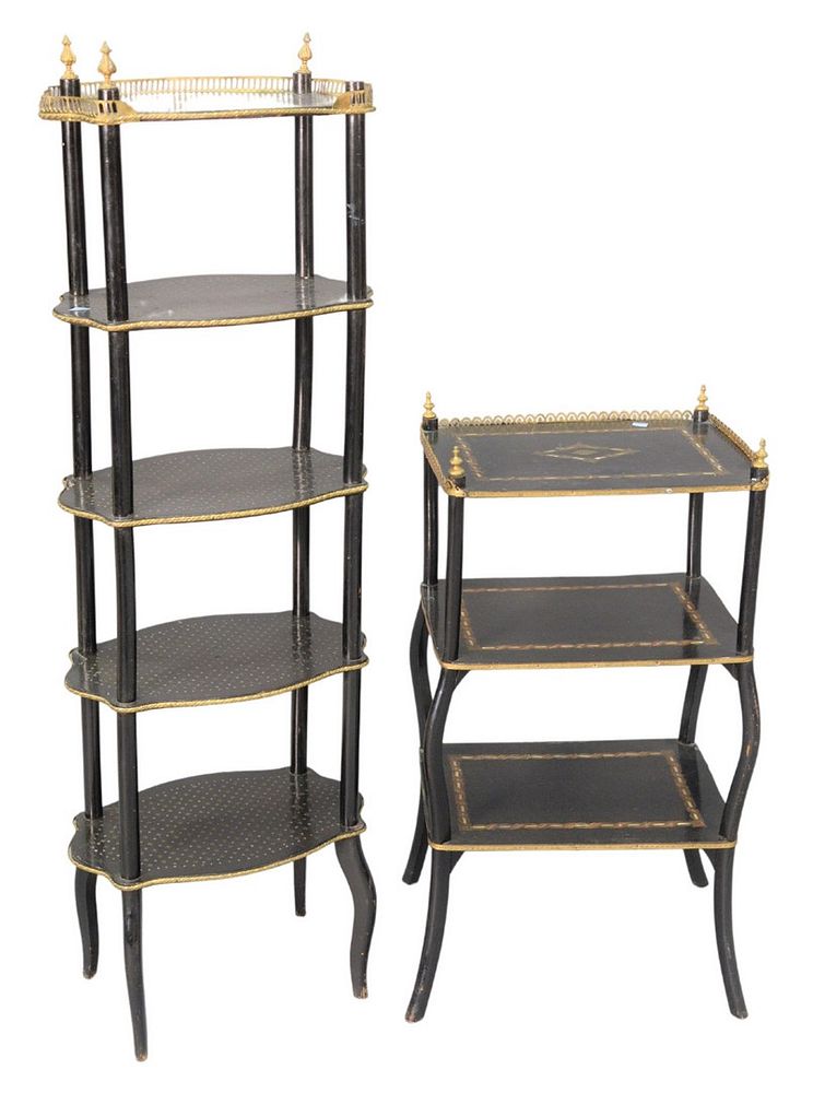 Appraisal: Two Tiered Stands one having three tiers height inches along