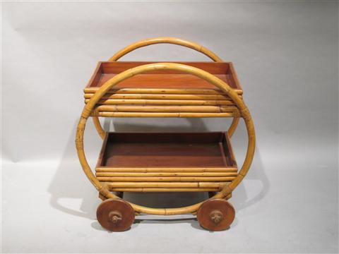 Appraisal: MODERN BAMBOO DRINK TROLLEY Mid-late century - h w d