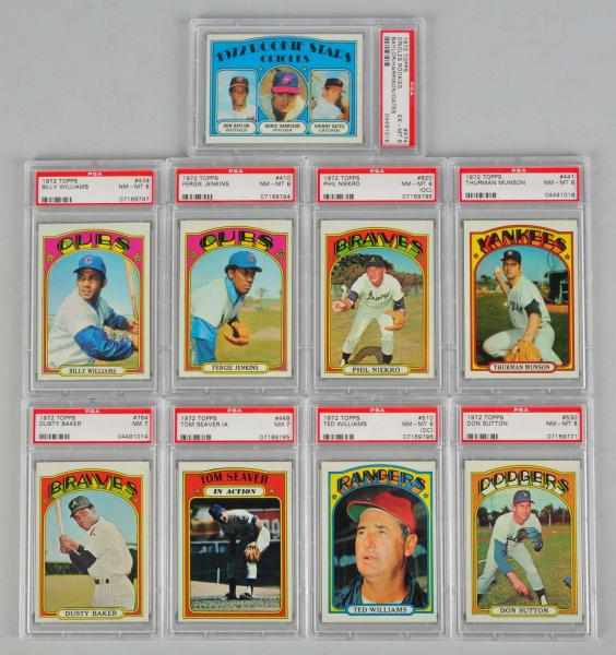 Appraisal: Lot of Topps PSA Graded Baseball Cards Description Includes HOFers