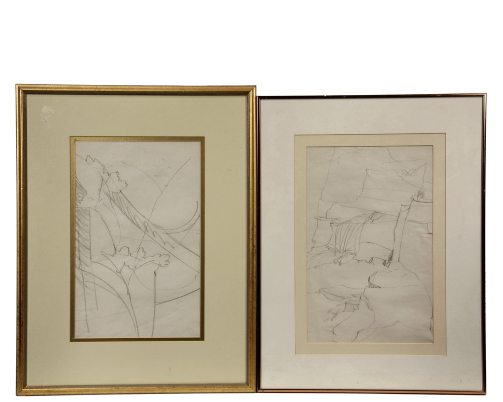 Appraisal: CHARLES BURCHFIELD OH NY - - Two Pencil Drawings on