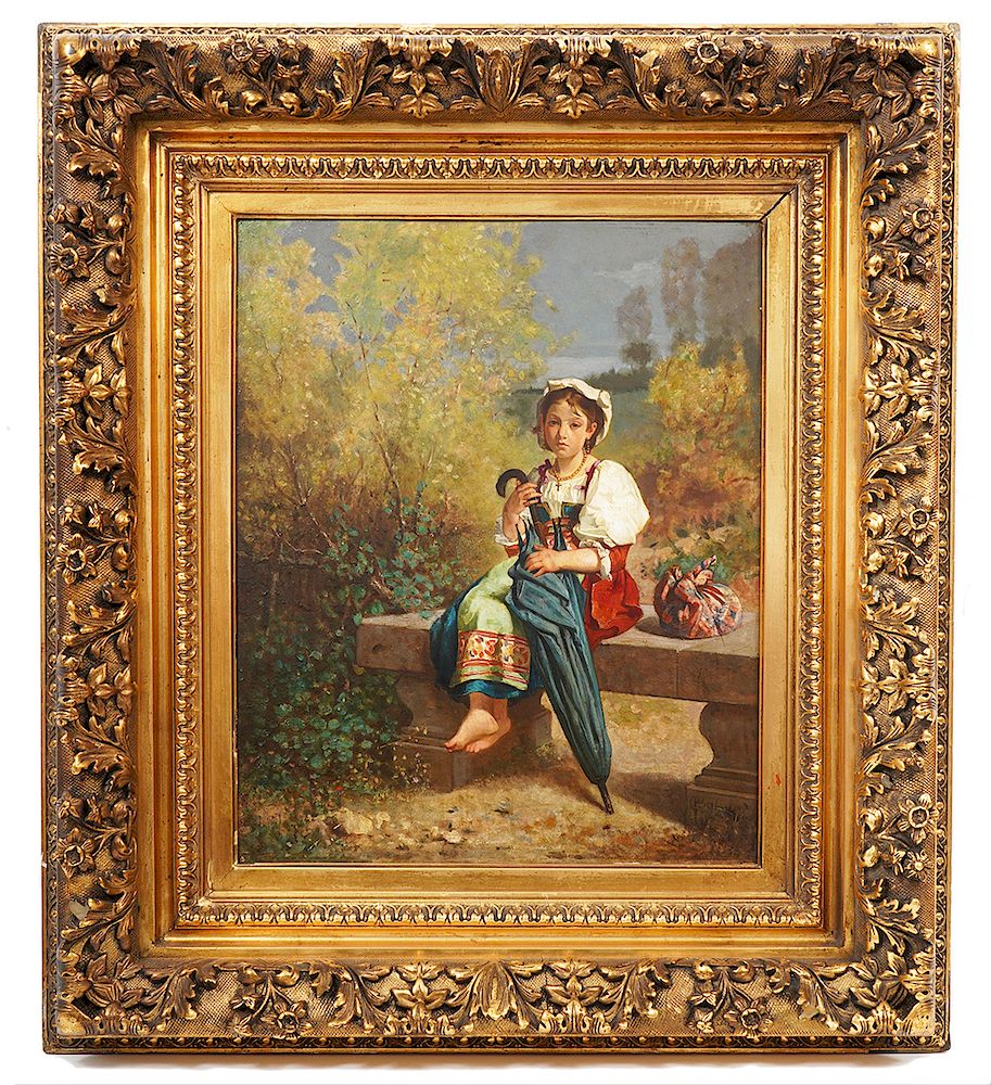 Appraisal: Guerman Von Bohn 'Roman Girl' Oil Painting German Von Bohn