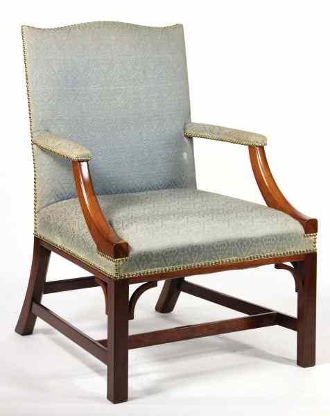 Appraisal: Pug Moore Lolling Chairmahogany frame upholstered seat back and arms