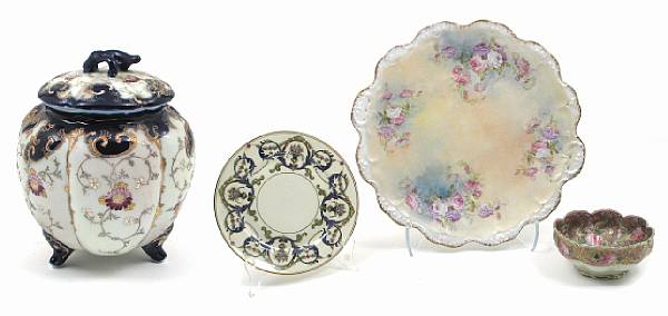 Appraisal: A group of assorted porcelain articles comprising a Limoges plate