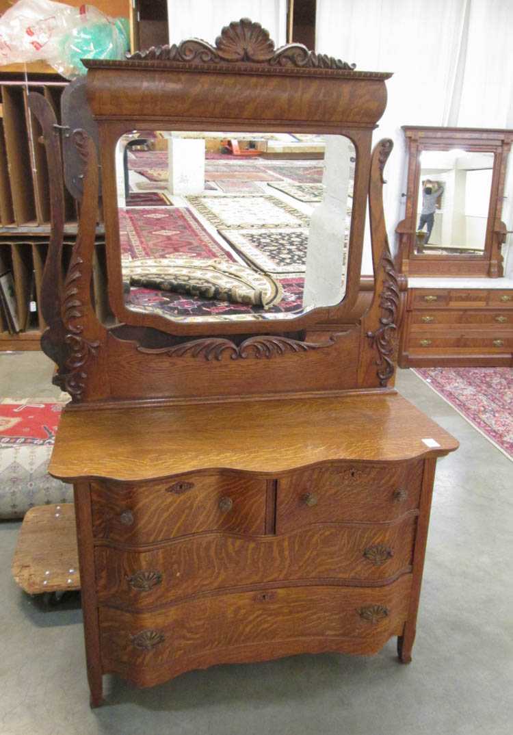 Appraisal: LATE VICTORIAN OAK DRESSER WITH TILT MIRROR American c a