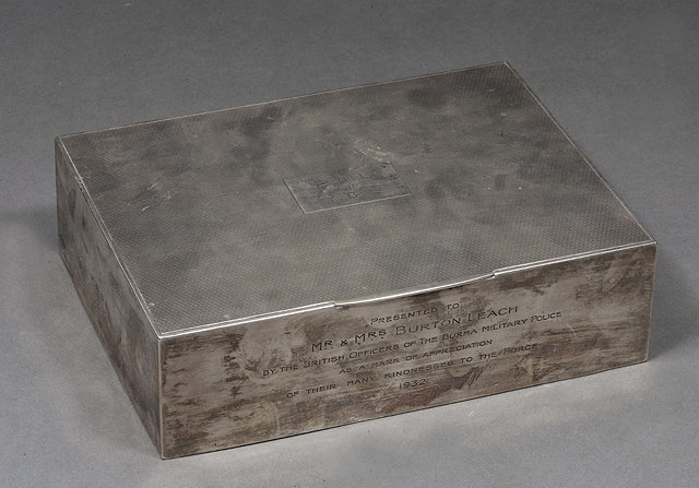 Appraisal: A RECTANGULAR SILVER CIGAR CIGARETTE BOX with engine turned decorated