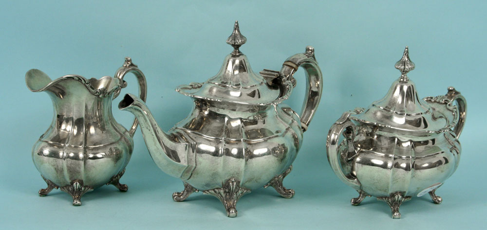 Appraisal: - Reed Barton Sterling Tea Set Reed Barton three piece