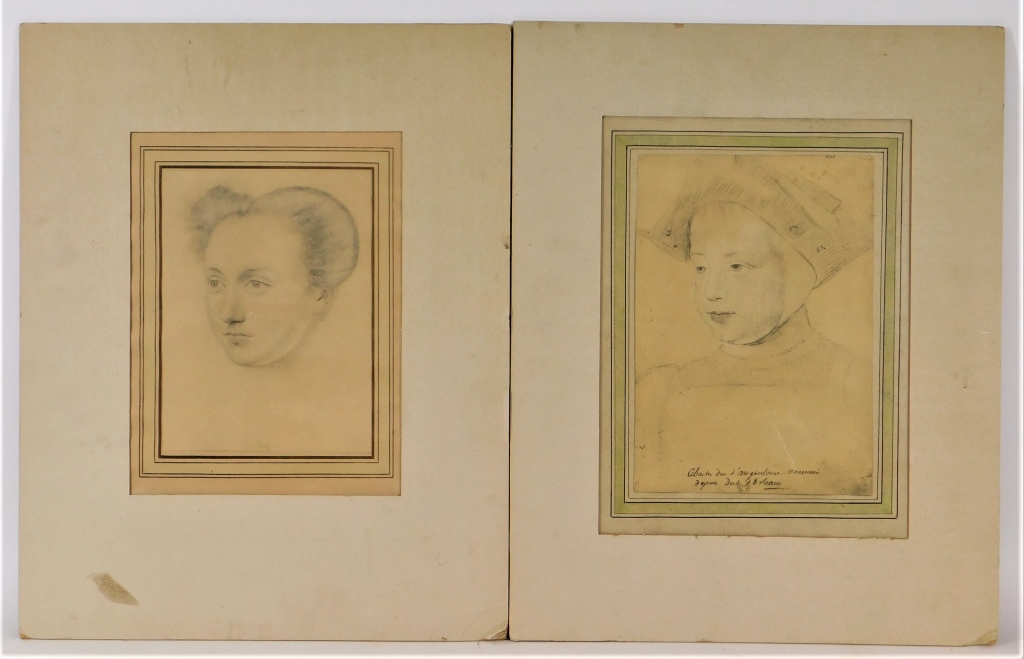 Appraisal: PR C DUTCH REALIST PORTRAIT PENCIL DRAWINGS Netherlands th CenturyLate