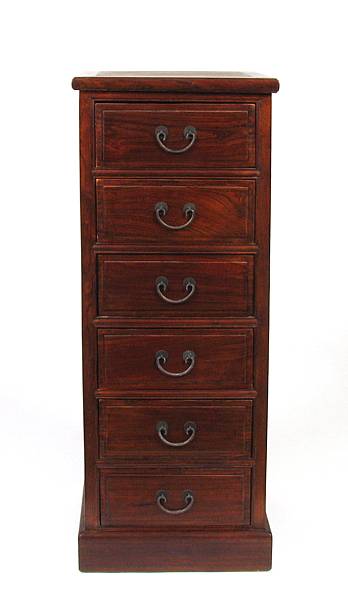 Appraisal: A pair of tall hardwod six drawer cabinets height in