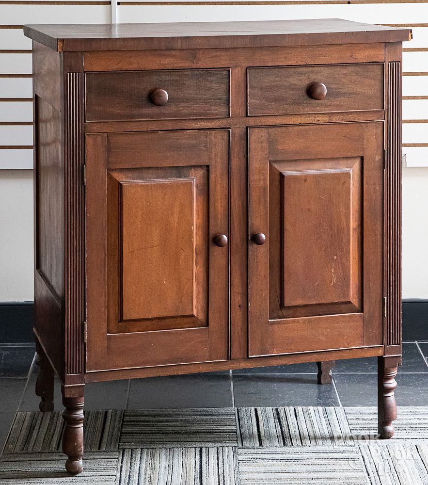 Appraisal: Southern walnut cupboard early th c Southern walnut cupboard early