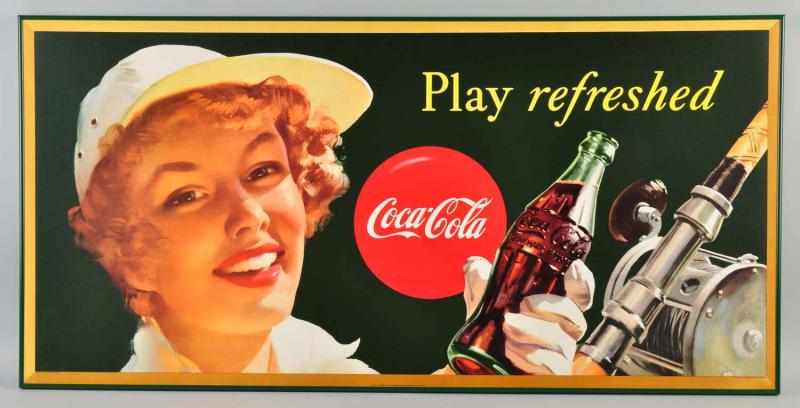 Appraisal: Horizontal Cardboard Coca-Cola Poster Description Framed without glass Beautiful poster