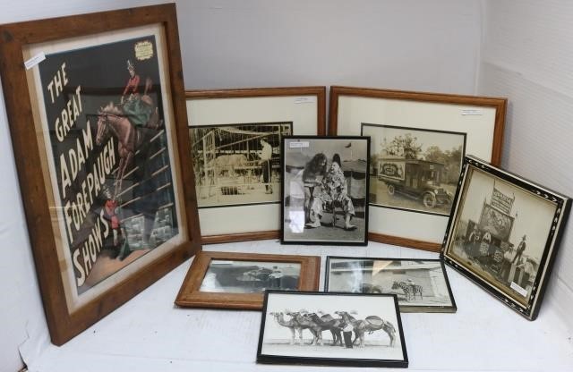 Appraisal: LOT OF FRAMED TH CENTURY PHOTOGRAPHIC PRINTSDEPICTING CIRCUS LIFE TO