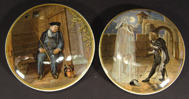 Appraisal: Two Victorian Prattware pot lids printed in colour with 'On