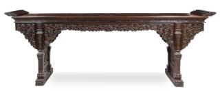 Appraisal: A Massive Hardwood Altar Table Qiaotou'an A Massive Hardwood Altar