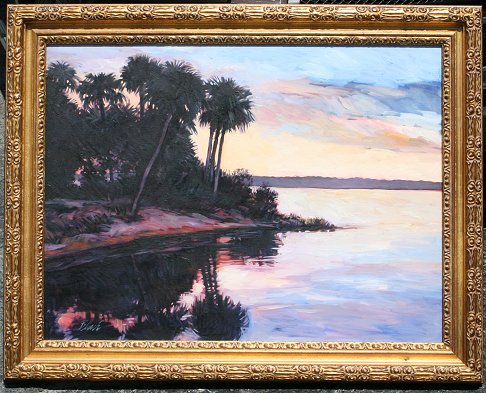 Appraisal: BLAIR Eleanor American th C Florida Sunset Landscape OIL Canvas