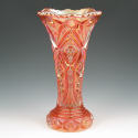 Appraisal: Imperial Carnival Glass trumpet vase with cut-like design with beautiful