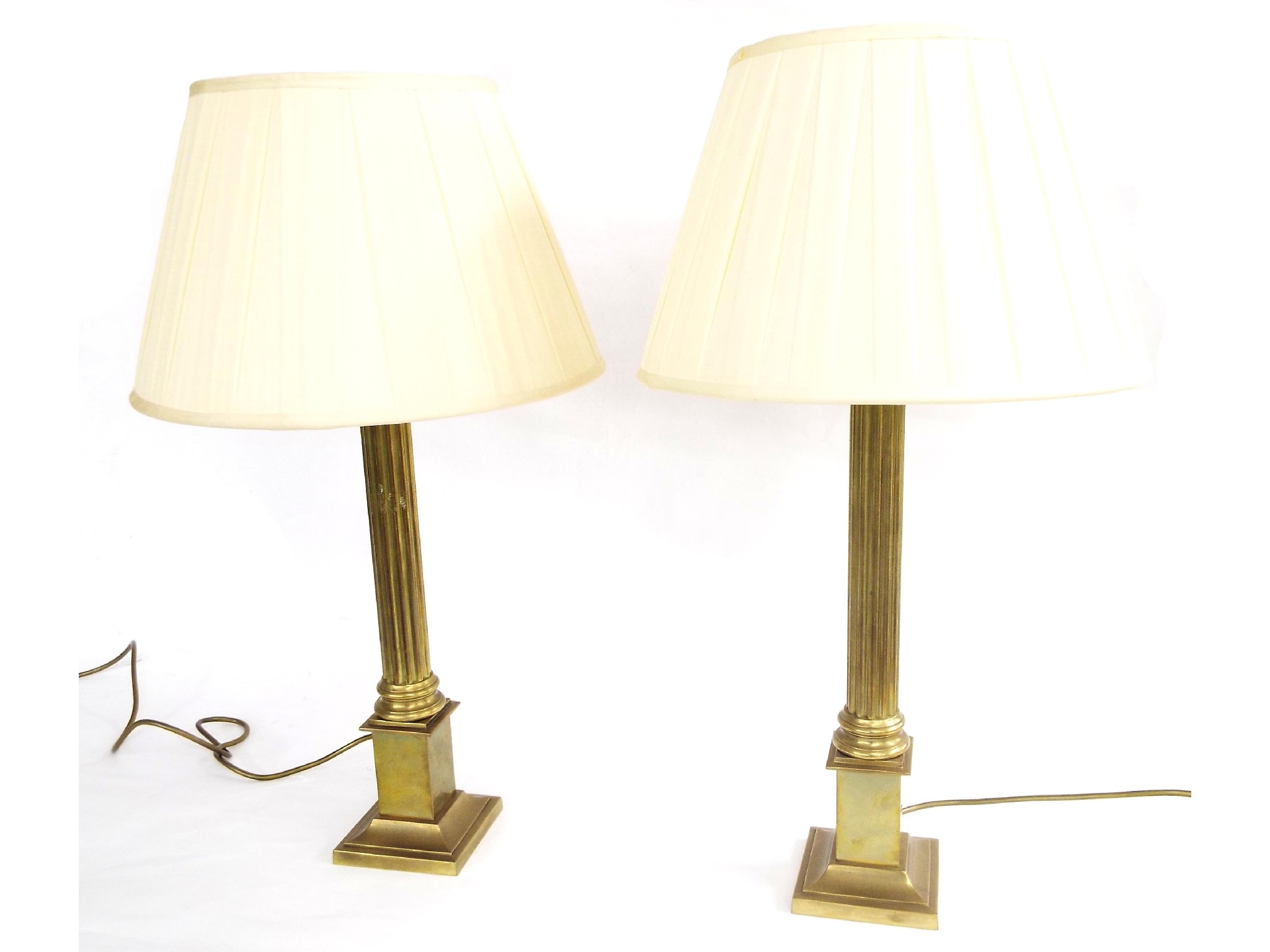 Appraisal: Pair of cast brass table lamps in the form of