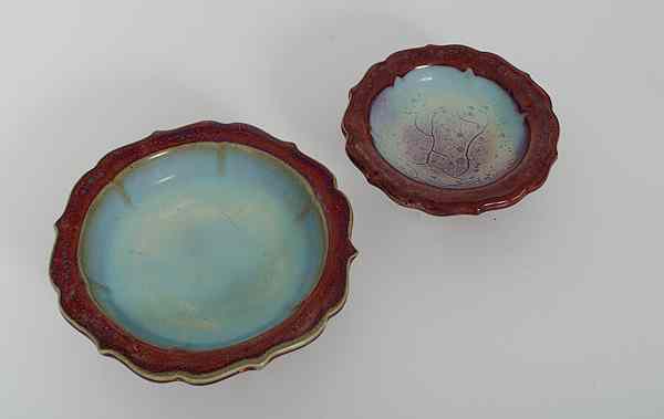 Appraisal: Chinese Flambe Bowls Chinese a group of two porcelain bowls