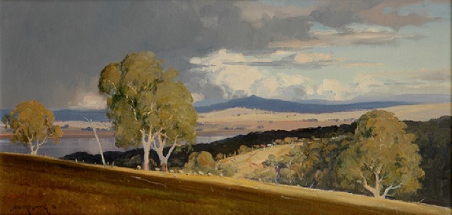 Appraisal: Leonard Long born Autumn Storm Jindabyne oil on canvas on