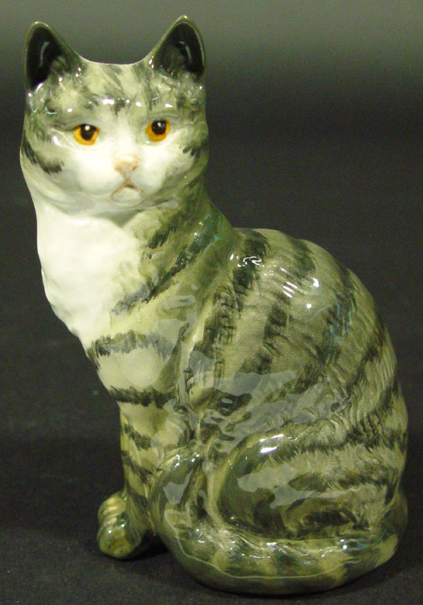 Appraisal: Beswick china cat with hand painted decoration printed factory mark