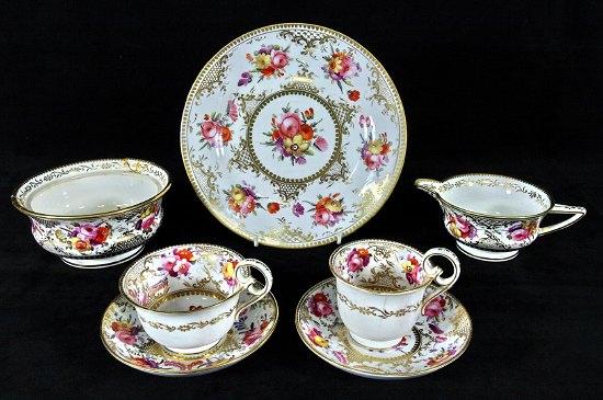 Appraisal: A Coalport part tea and coffee service circa painted bouquets