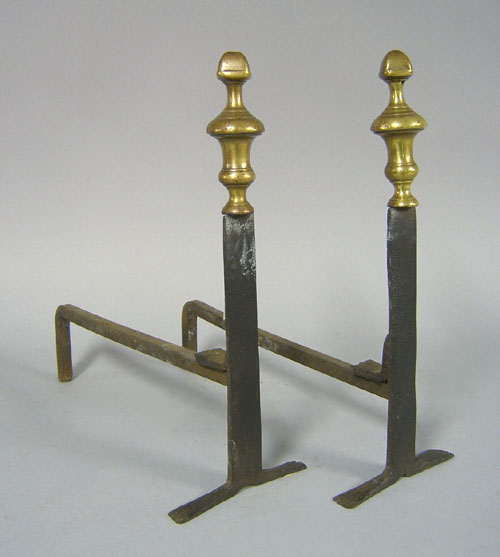 Appraisal: Pair of English or American knife blade andirons early th