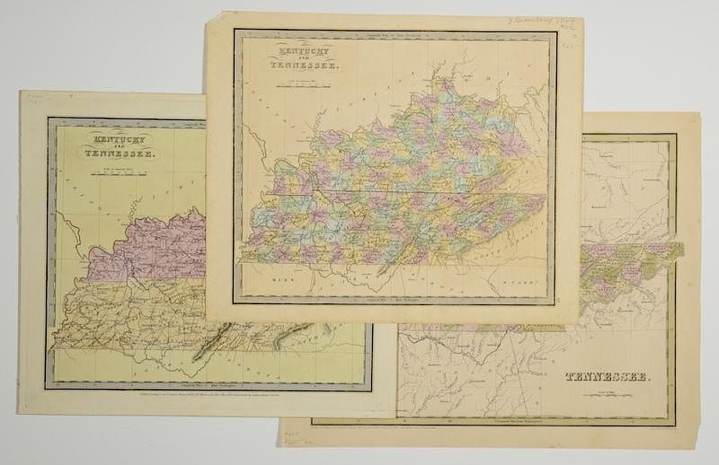 Appraisal: TN and KY maps inc Bradford Greenleaf Illman Three Maps