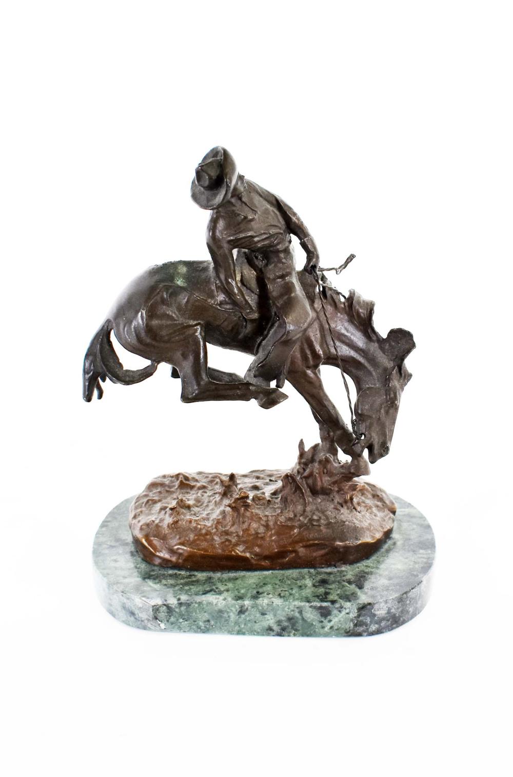 Appraisal: AFTER FREDERIC REMINGTON AMERICAN - Bronco Buster Patinated Bronze impressed