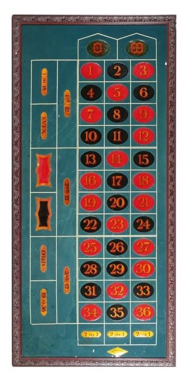 Appraisal: Circa casino roulette table layout with Reno-based B C Wills