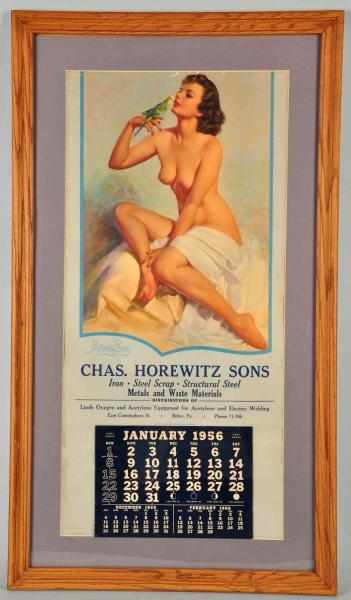 Appraisal: Zoe Mozert Nude Calendar Description Matted and framed under glass