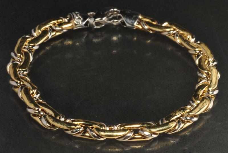 Appraisal: K Two-Tone Gold Bracelet Description Weight dwt mm wide Condition