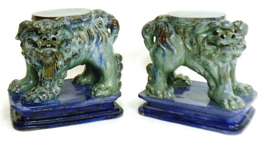 Appraisal: Pair foo dog garden seats late th early th C